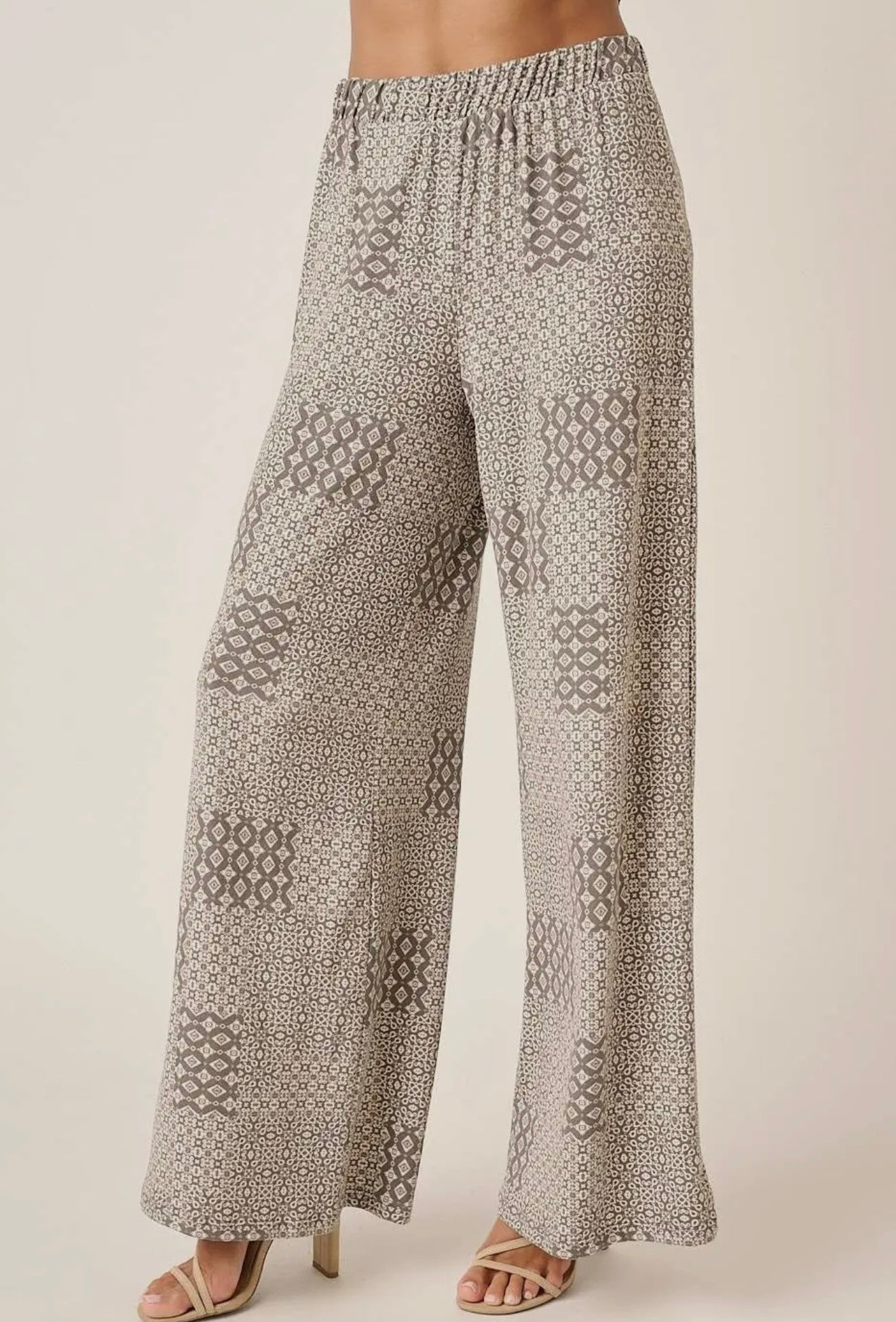 Damask Print Pants