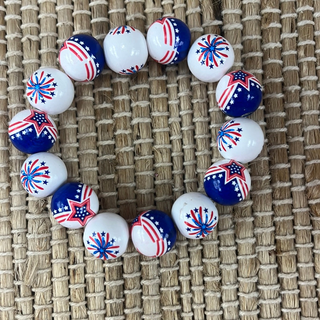 Fouth Of July Beaded Bracelets