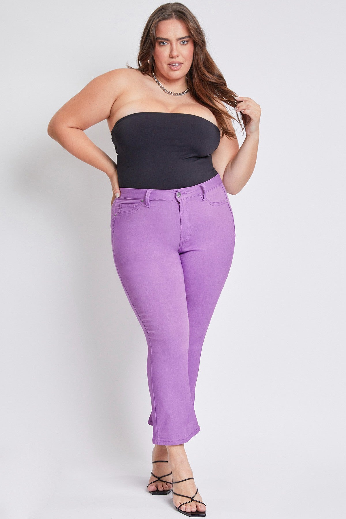 YMI Hyperstretch Cropped Flare Plus Pants