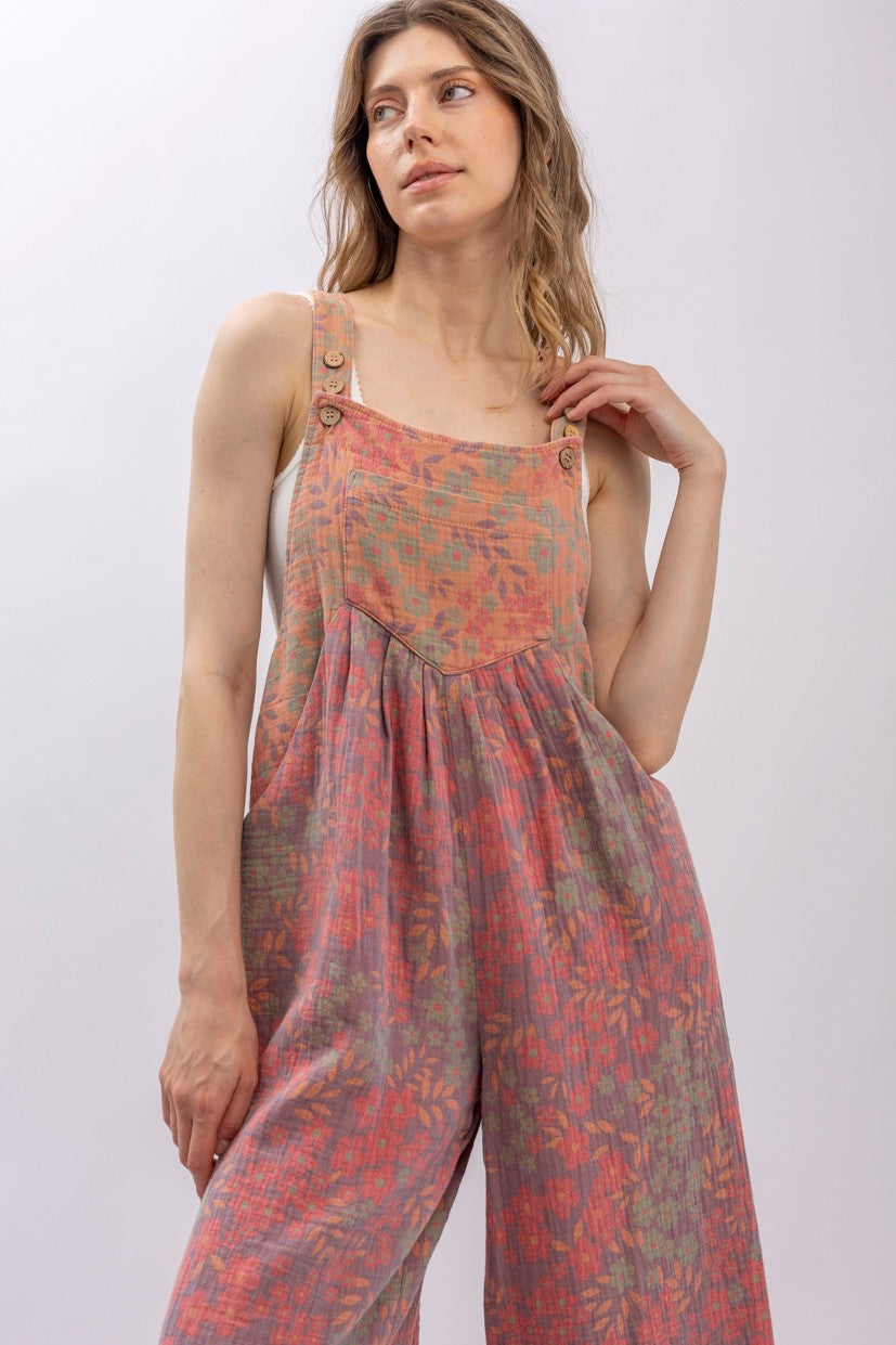 Floral Cotton Overalls