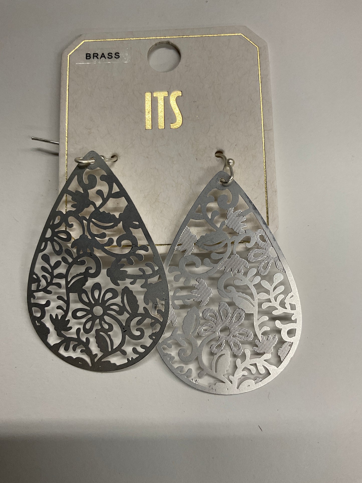 Teardrop Hollow Floral Vine Earrings