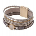 Braided Magnetic Rhinestone Bracelet