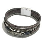 Magnetic Multi Strand Cross Bracelet