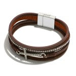 Magnetic Multi Strand Cross Bracelet