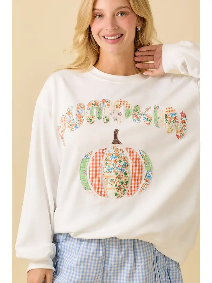 Pumpkin Patchwork Long Sleeve Shirt