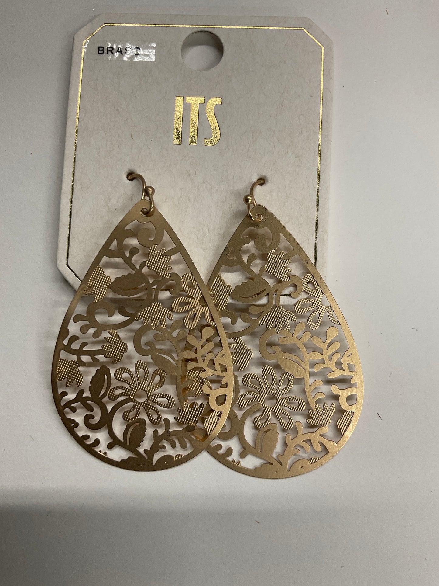 Teardrop Hollow Floral Vine Earrings