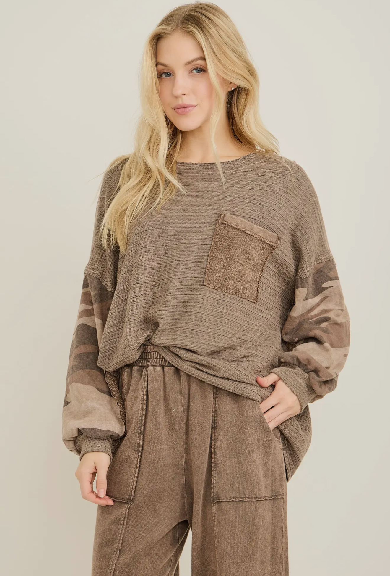 Camo Detail Ladies Sweatshirt