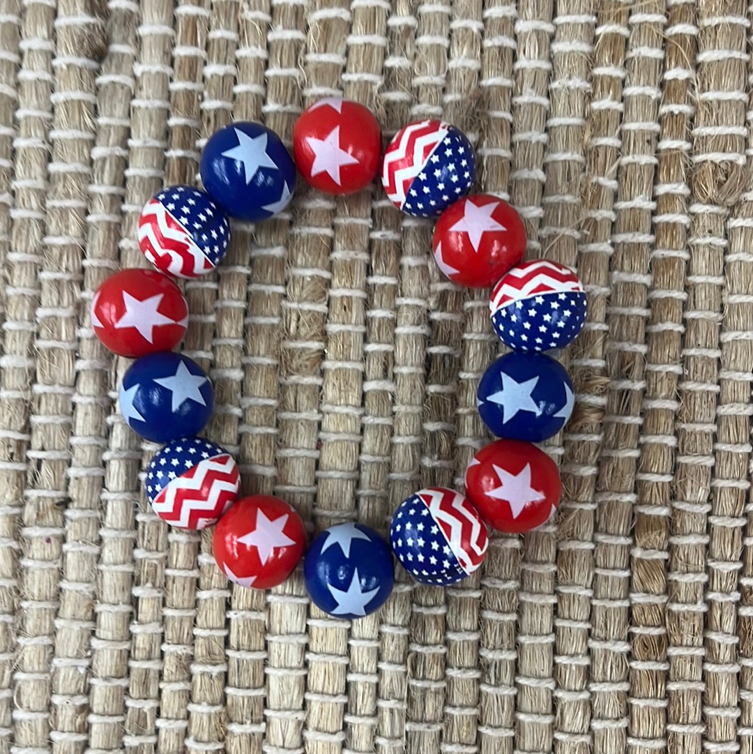 Fouth Of July Beaded Bracelets