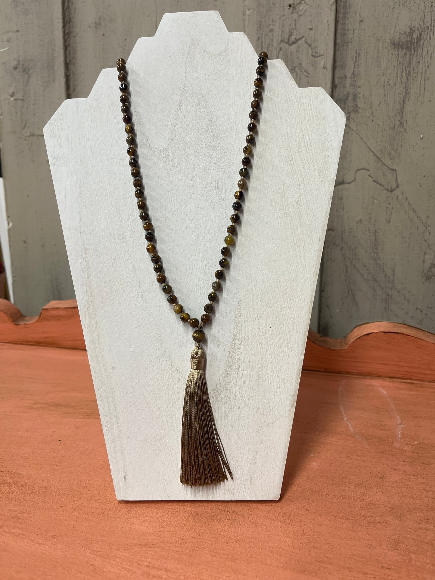 Tiger Eye Tassel Necklace