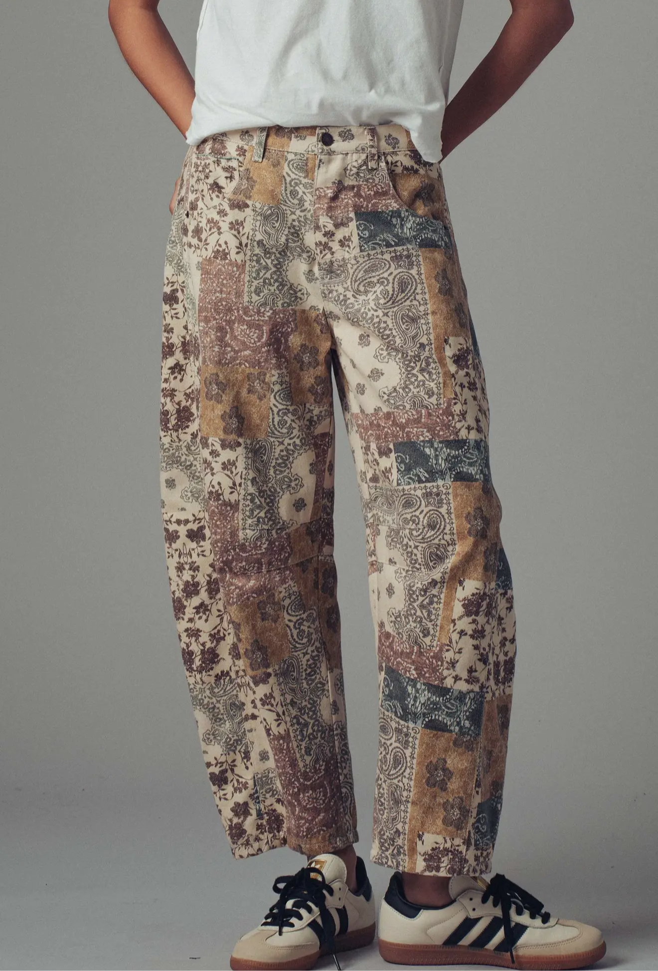 Patchwork Wide Leg Pants