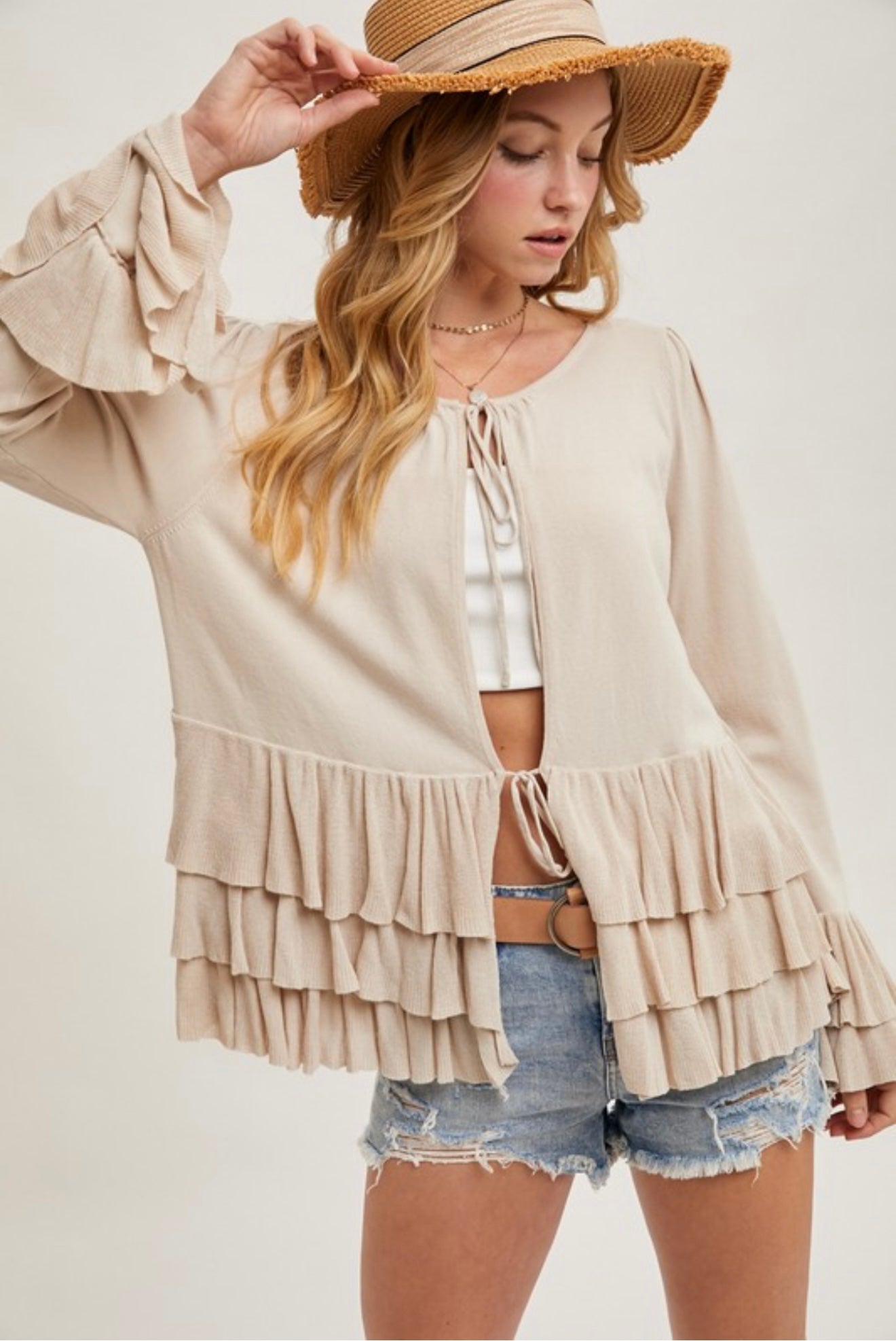 Ruffled Cardigan