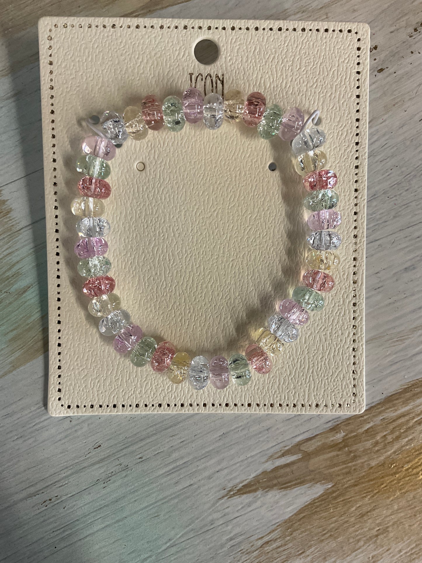 Crackle Glass Beaded Bracelet