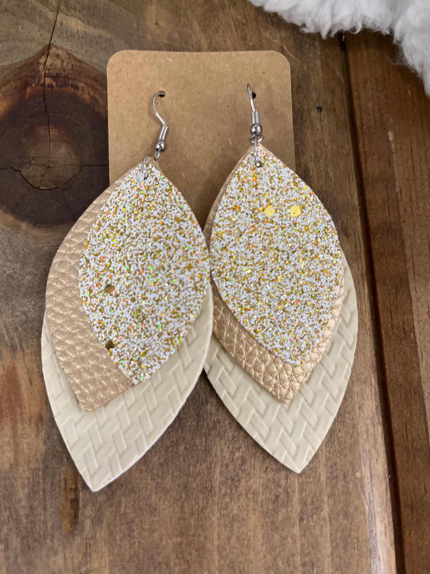 Vintage Natural Teardrop Leather Earrings