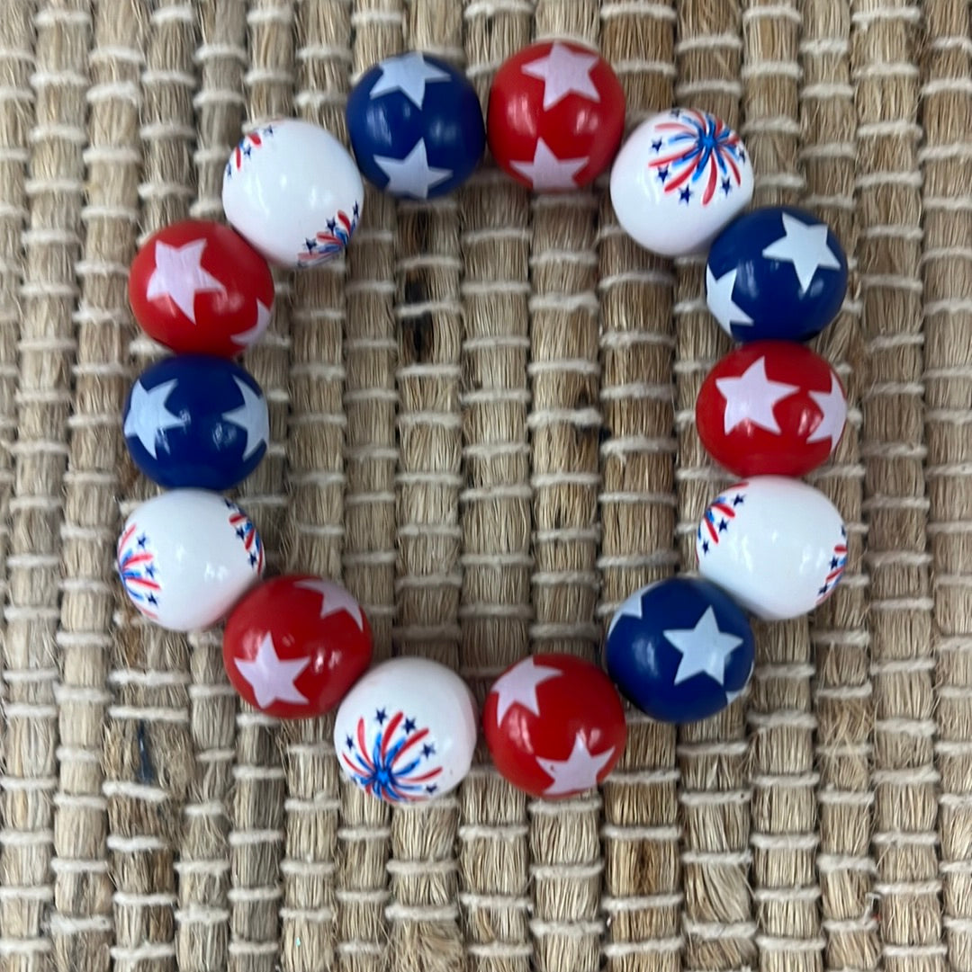 Fouth Of July Beaded Bracelets