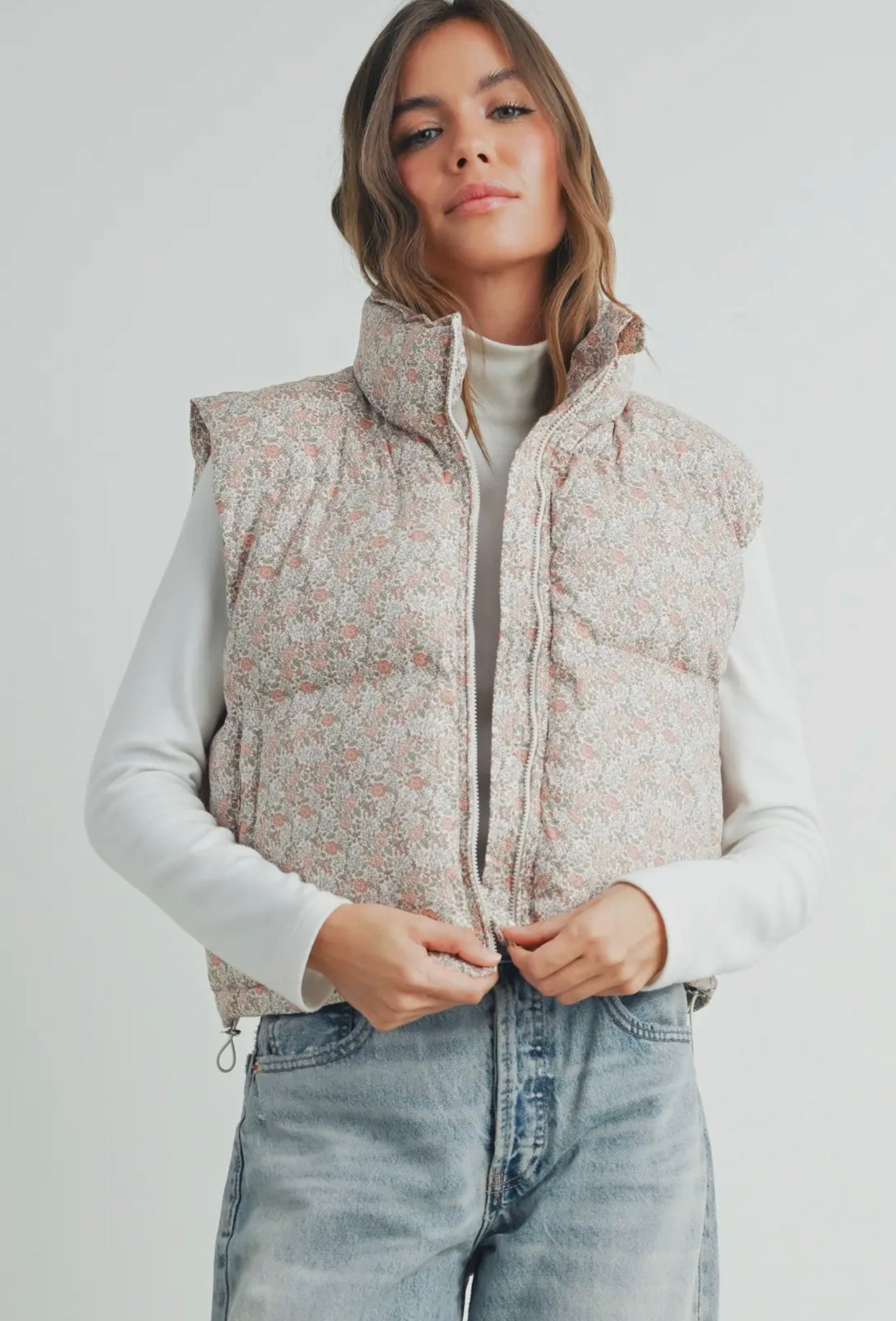 Floral Puffer Vest