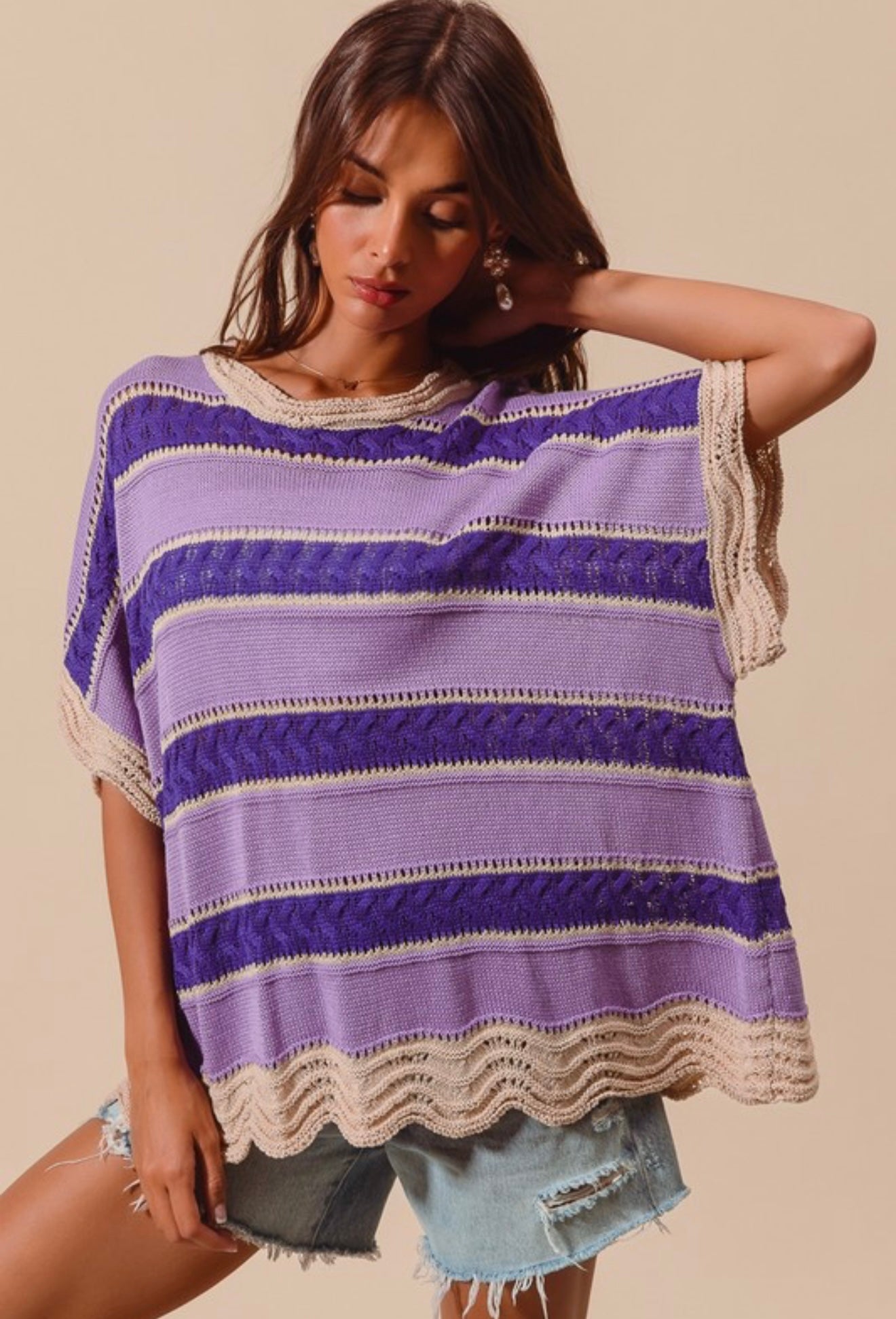 Scallop Edge Ladies Top