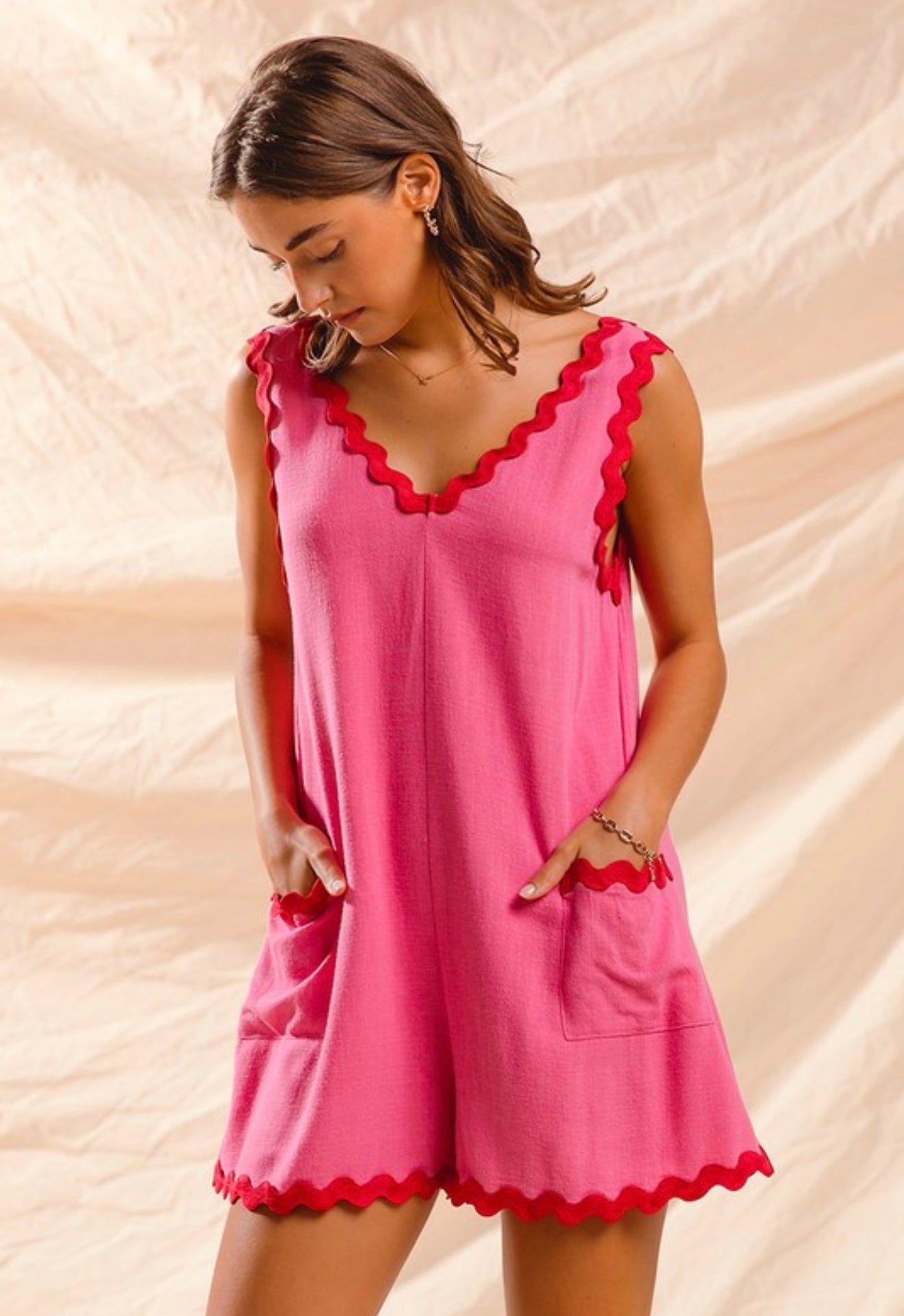 Ric Rac Trimmed Ladies Romper