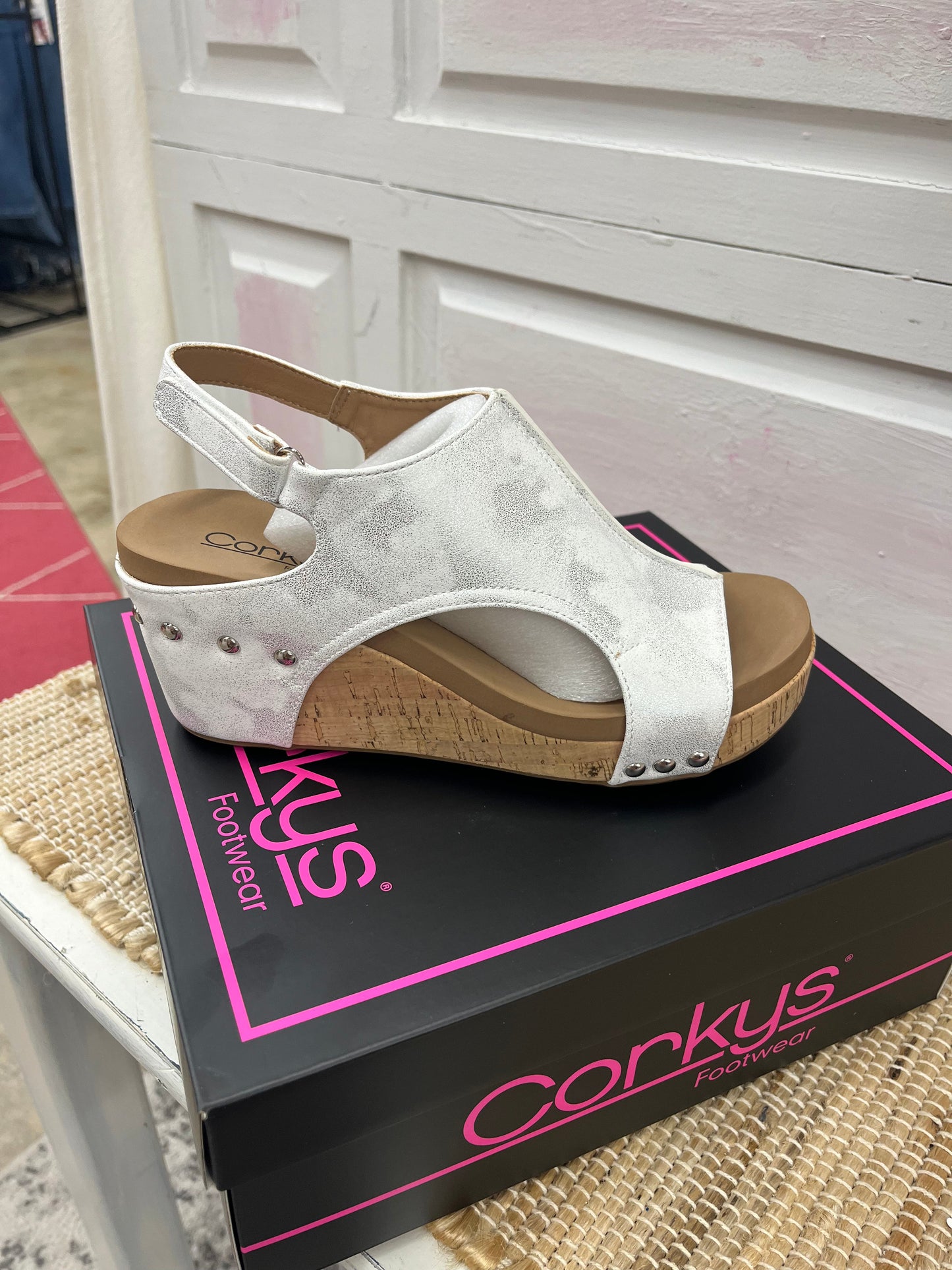 Corkys White Metallic