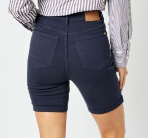 Judy Blue Navy High Waist Tummy Control Plus Shorts