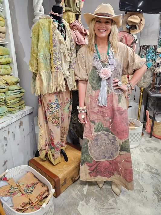 Rare Bird Linen Rose Dress