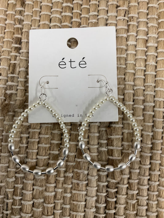 Silver Beaded Teardrop Earrings