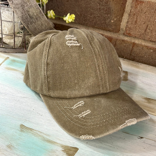 MF Distressed Criss-Cross Cap