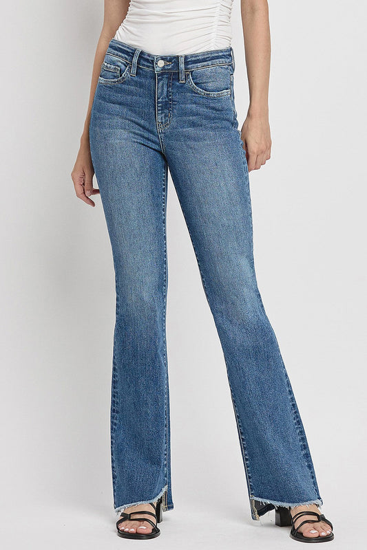 Vervet Slat Hem Flare Jeans