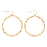 Oval Beaded Hoop Earrings