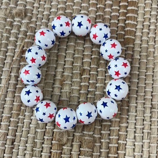 Fouth Of July Beaded Bracelets