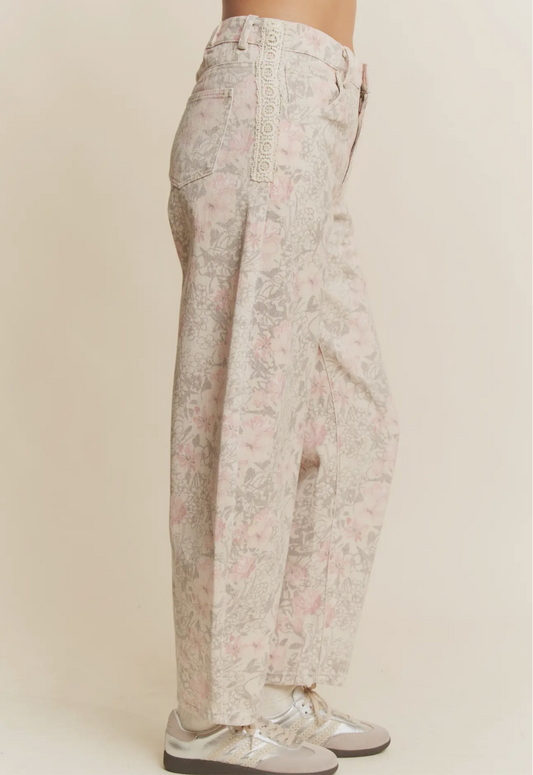 Leopard Floral Barrels Ladies Pants