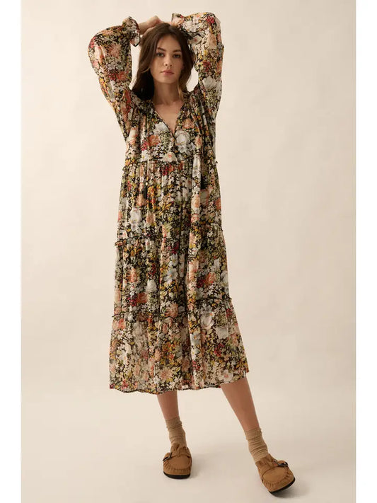 Autumn Floral Ladies Dress