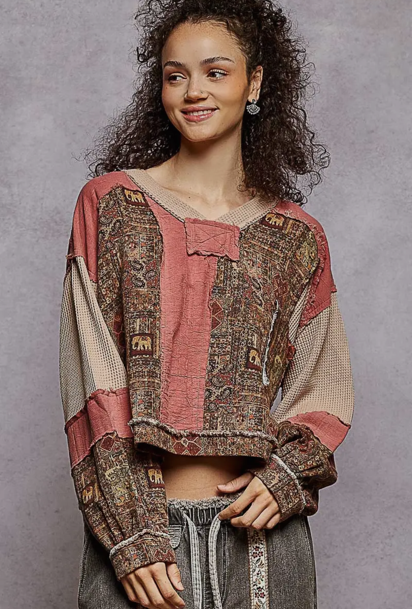 Printed Gauze POL Top