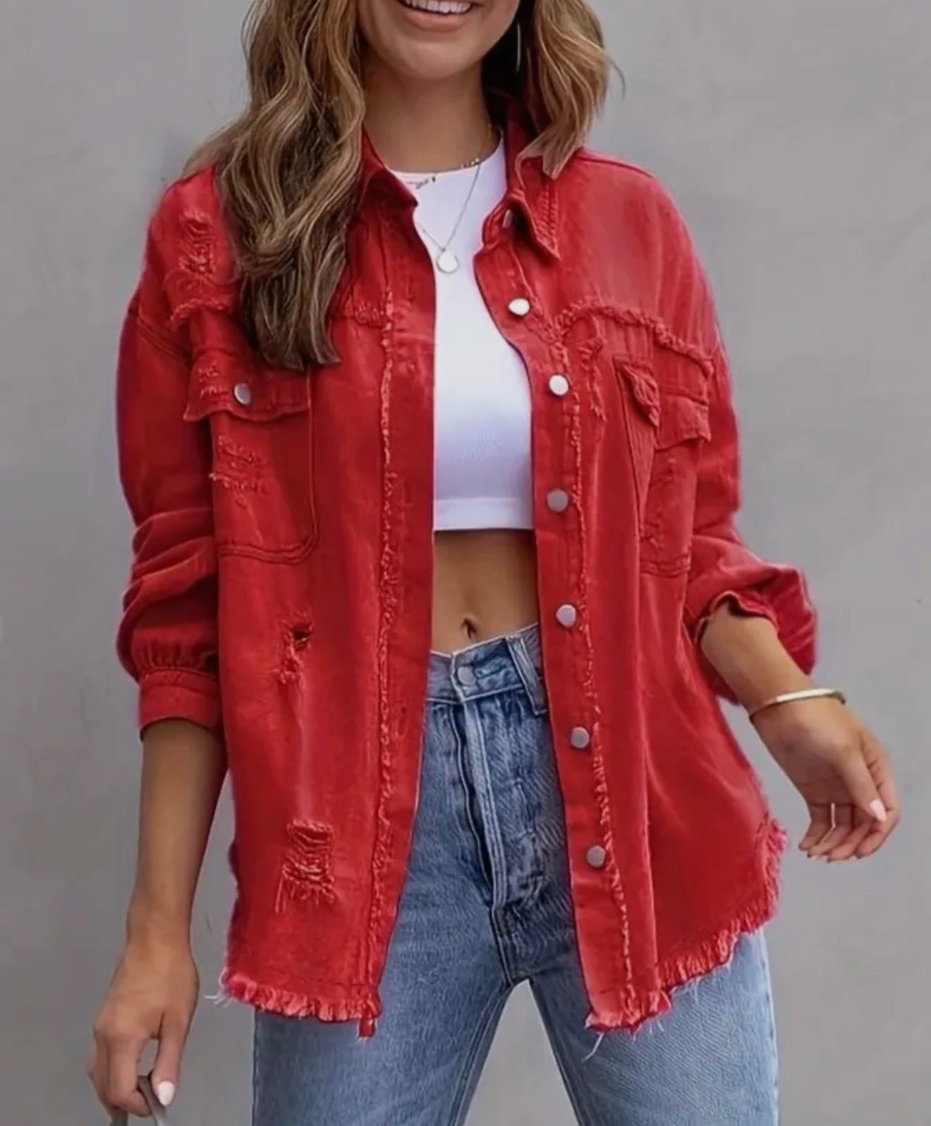 Red Denim Jacket