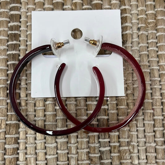 Big Burgundy Hoop Earring