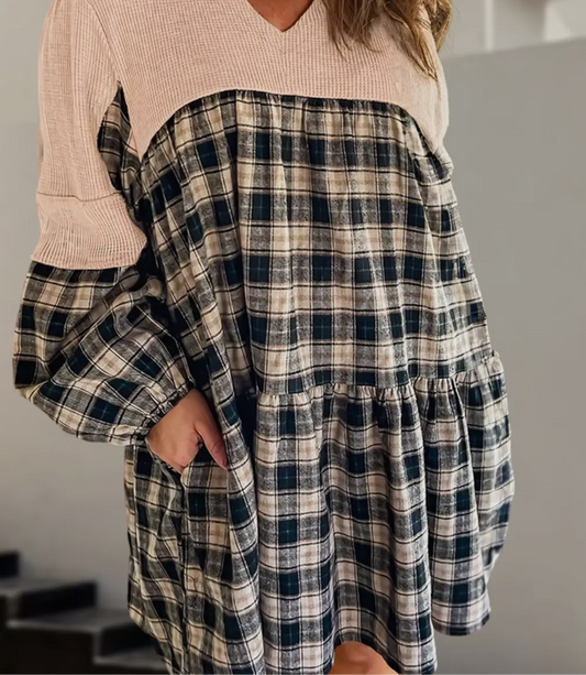 Dark plaid tunic