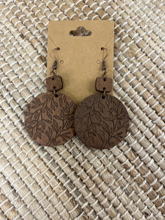 Wooden Vintage Autumn Earrings