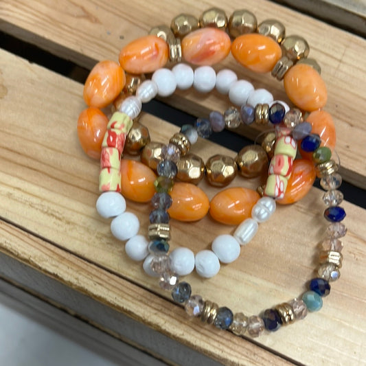 Orange Burst Bracelet Set