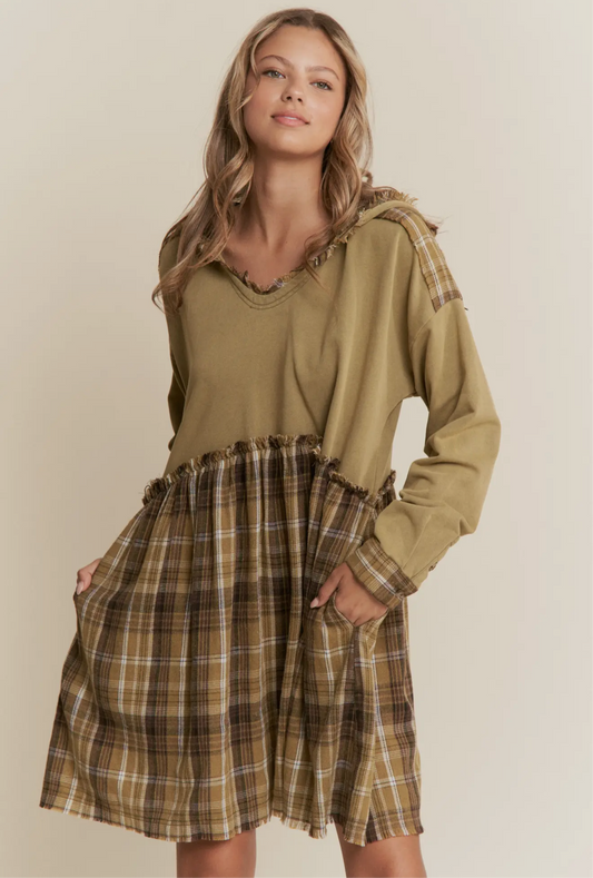 Plaid Block Dress