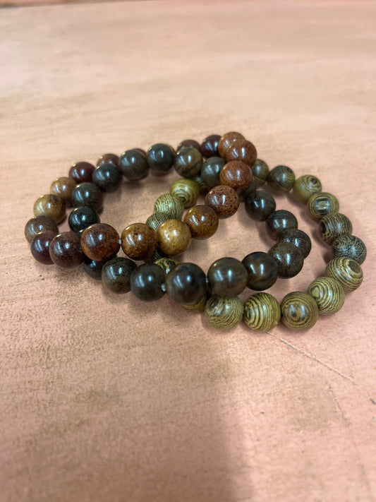 3 Vintage Wooden Bracelets