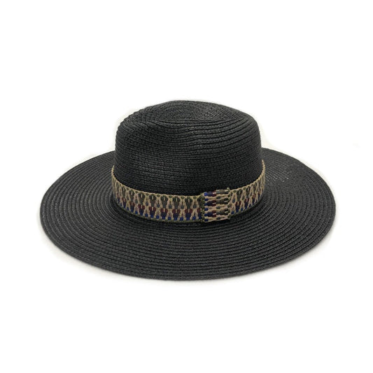 MF Black Straw Panama Hat