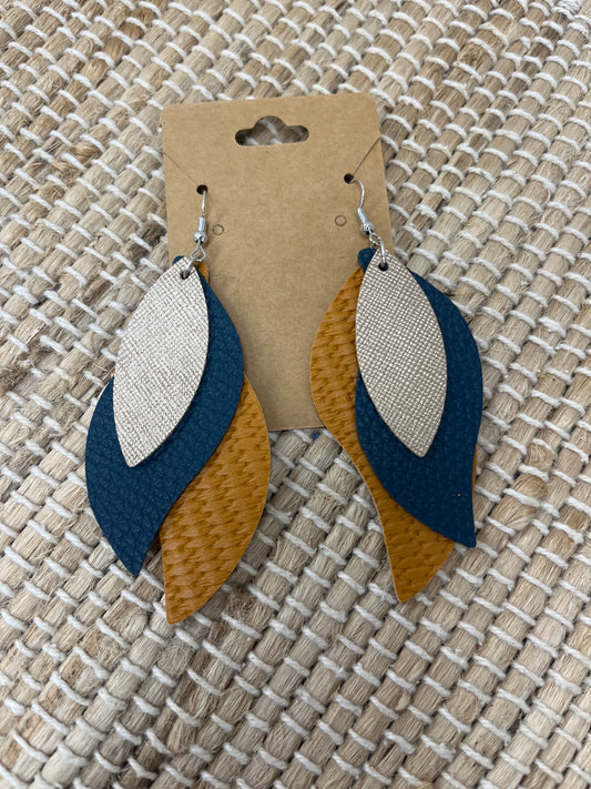 Textured 3 Layer Earrings