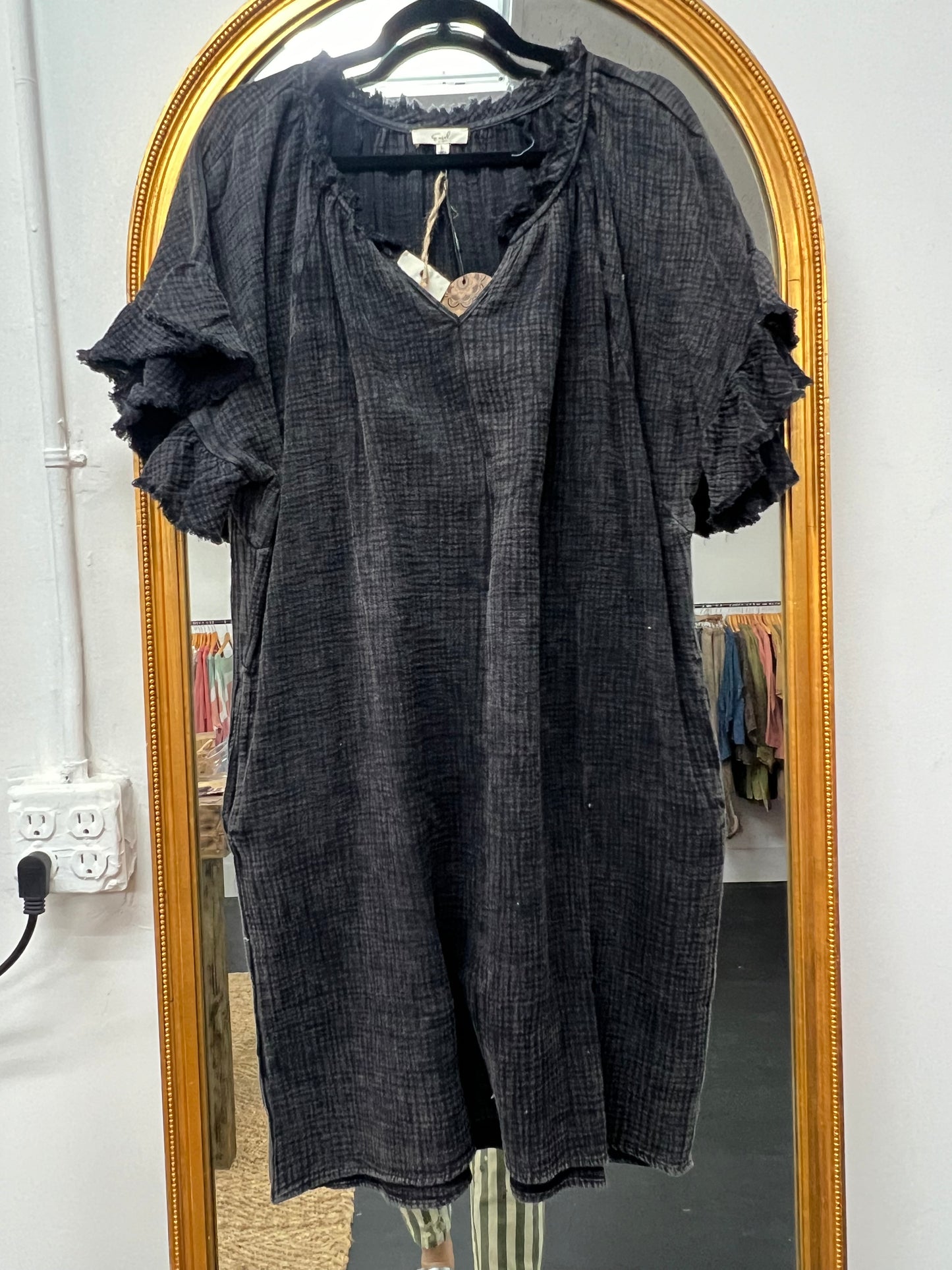 Easel black gauze dress