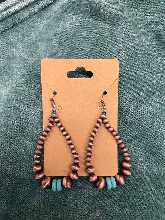 Copper Beaded Earrings