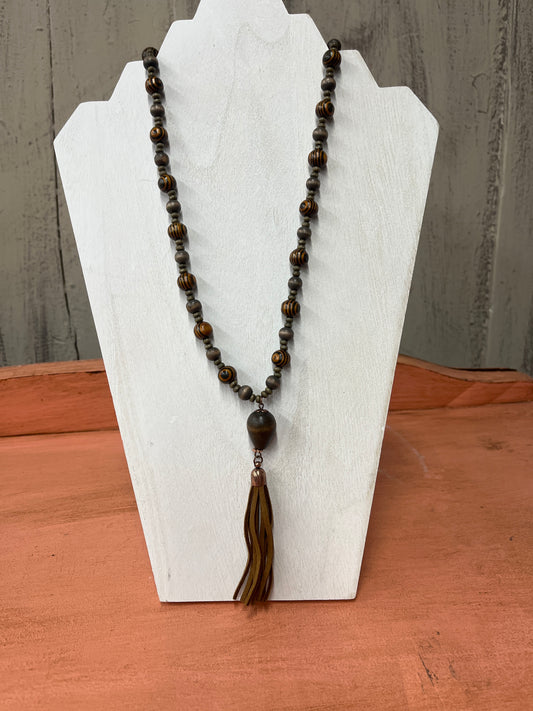 Acorn Beaded Necklace