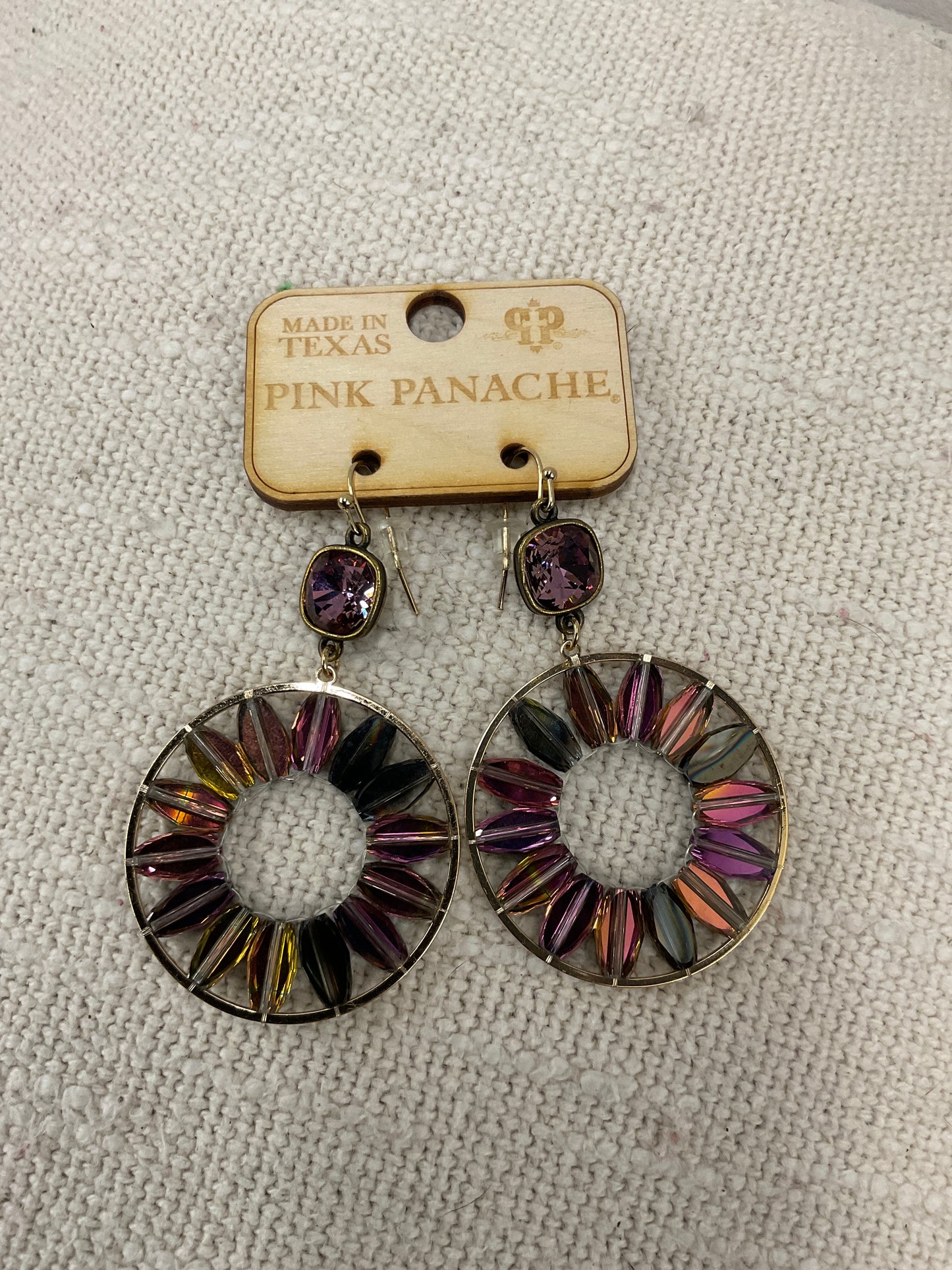 Pink Panache Iridescent Pinwheel Earrings