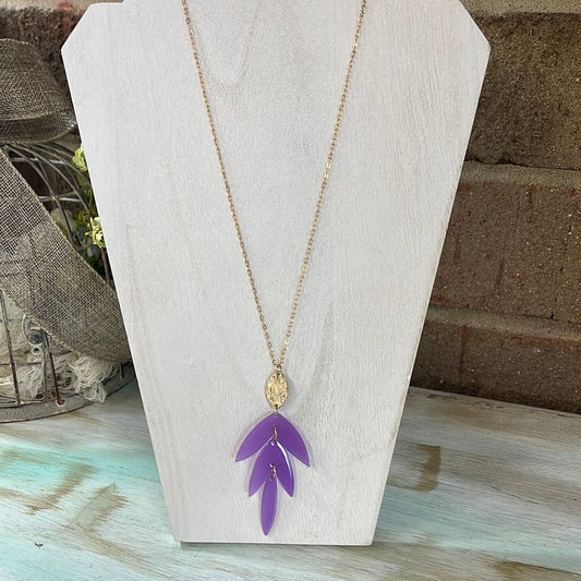 Lavender Me Leaf Necklace