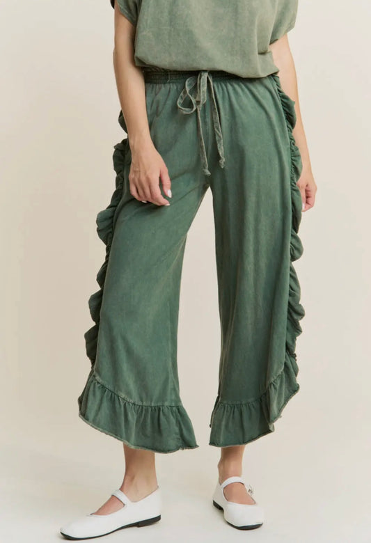 Side Ruffle Pants