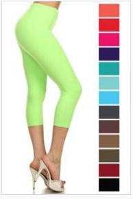 Plus Ladies Solid Capris Leggings