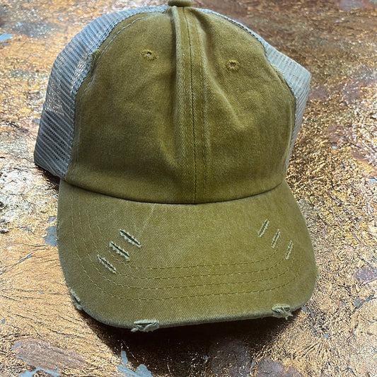 MF Distressed Mesh Back Cap