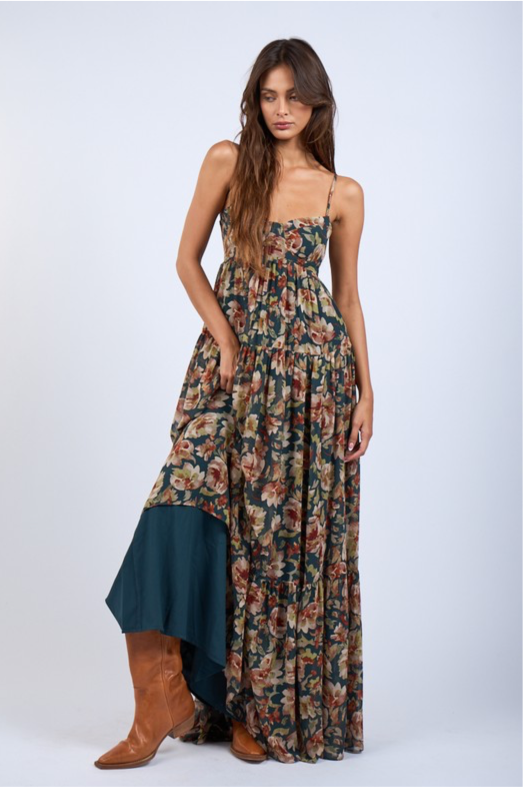 Green Floral Maxi Dress